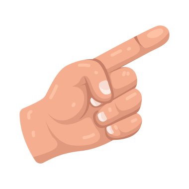 İşaret parmağıyla işaret eden bir el yönü, rehberliği veya vurguyu temsil eder..