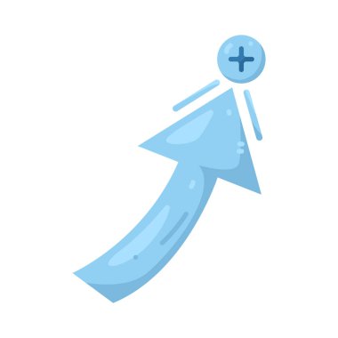 Eğimli bir ok, kademeli büyümeyi ya da istikamette olumlu bir değişimi temsil eder..