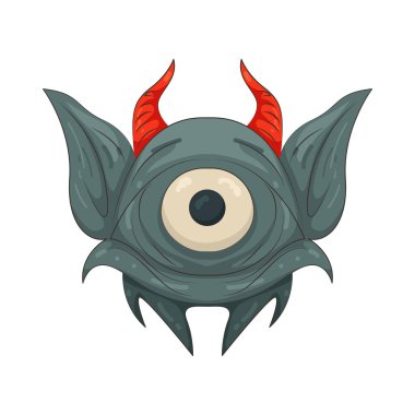 Bir Tepegöz canavar kafası efsaneyi, gücü ve korkunç korkuyu simgeler..