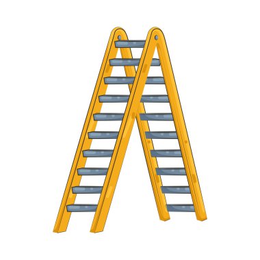 Basamaklı merdiven ulaşılabilirliği, güvenliği ve yükseklerde çalışmayı temsil eder..