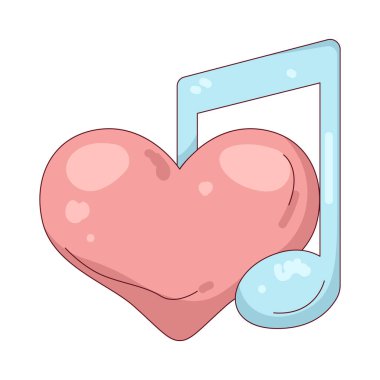 Müzik notalı bir kalp müziğe ya da duygusal melodilere duyulan aşkı temsil eder..