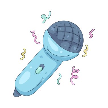 Bir mikrofon kutlamalar sırasında konuşmaları, anonsları ve canlı eğlenceleri sembolize eder..