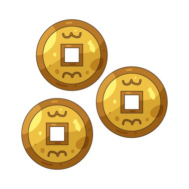 Çin sikkesi, zenginliği ve refahı sembolize eden kare delikli geleneksel yuvarlak bir sikkedir..