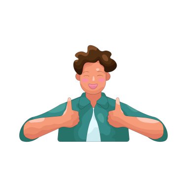 Başparmağı havada bir adam güvenini, onayını ve memnuniyetini kalite ile ifade eder..