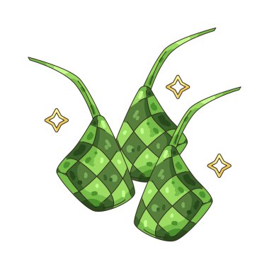 Ketupat örülmüş palmiye yapraklarına sarılmış pirinçten yapılan geleneksel bir bayram yemeğidir..