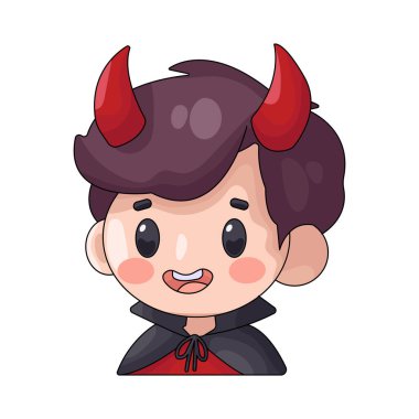 Şeytan kostümü giymiş bir çocuk neşeli ama yaramaz bir cadılar bayramı karakteridir. Kırmızı giyinmiş, küçük boynuzlu, sivri kuyruklu ve küçük bir dirgendir. Eğlenceli ürkütücü bir görünüm yaratmak için..