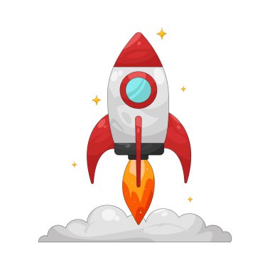 Roket cesur fikirleri ve hızlı yaratıcı ilerlemeyi temsil ediyor..