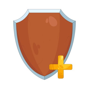 Arti isaretli kalkanlar gelismis koruma, güvenlik ve güvenlik faydalarini simgeler.