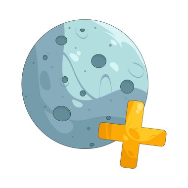 Dolunay ve artı işareti yüksek enerjiyi, bütünlüğü ve yükseltilmiş potansiyeli simgeler..