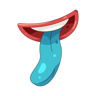 Mavi dilli bir ağız, aptalca görsel şakalar ve beklenmedik sürprizleri temsil eder..