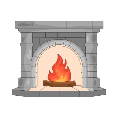 Bir şömine, içeride sıcaklık sağlamak için yangını güvenli bir şekilde kontrol eder ve kontrol eder..