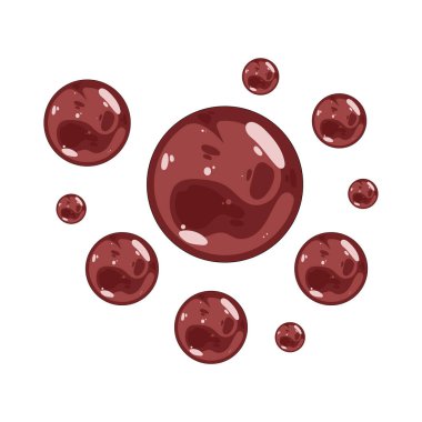 Koyu kırmızı baloncuk, cesur ve göze çarpan görüntüsüyle göze çarpan zengin renkli bir sabun köpüğüdür..