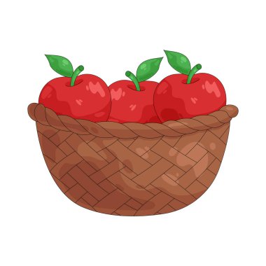 Elma sepeti, güz hasadının bolluğunu temsil eden taze toplanmış elmalarla dolu bir dokuma kabıdır..