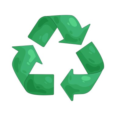 Geri dönüşüm sembolü, geri dönüşüm materyallerini azaltma, yeniden kullanma ve geri dönüştürme sürecini temsil eden üç kovalamacalı ok içeren bir simgedir..