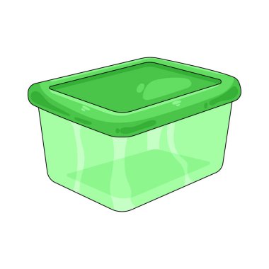 Plastik gıda konteynırı, yemekleri korumak ve taşımak için tasarlanmış uygun depolamayı simgeler..