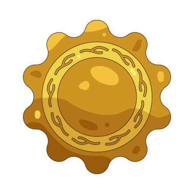 Dekoratif sınırları olan altın yıldız amblemi prestiji, mükemmelliği ve resmi tanınmayı simgeler..