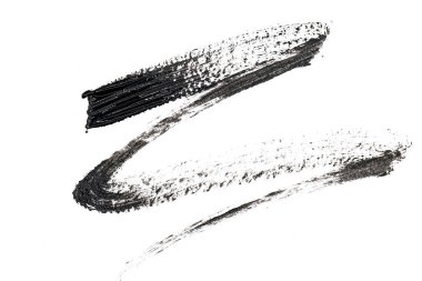 Beyaz arka planda siyah suluboya fırça darbesi, üst manzara. Yüksek kalite fotoğraf