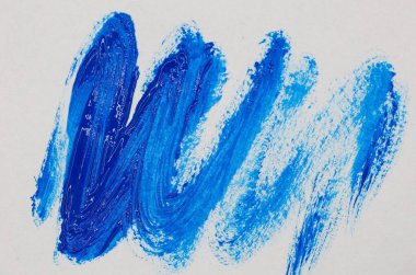 Mavi fırça darbesi ve doku. Suluboya boya. Beyaz arka planda izole edilmiş fırça darbesi el çizimi. Yüksek kalite fotoğraf