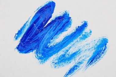 Mavi fırça darbesi ve doku. Suluboya boya. Beyaz arka planda izole edilmiş fırça darbesi el çizimi. Yüksek kalite fotoğraf