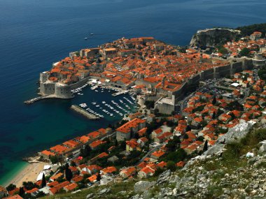 Hırvatistan. Dubrovnik. Kuş Uçuş kenti. Güneşli gün. 