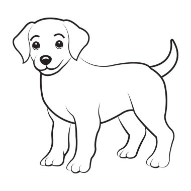 Sarkık kulakları ve sallanan kuyruğu olan, ileriye bakan genç bir köpeğin büyüleyici siyah beyaz çizgisi..