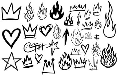 Modern Dövme Özet Sembolleri Yaratıcı Tasarım Koleksiyonu.