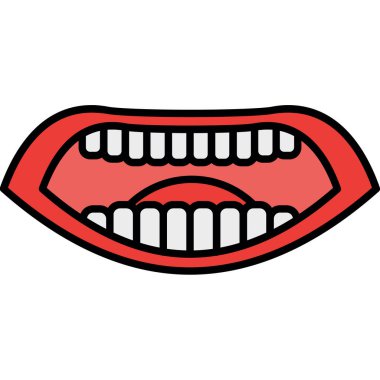 Diş Ağzı ikonu, düz dizayn