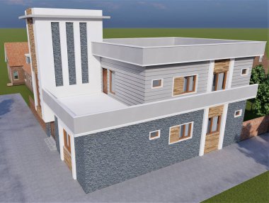 Modern evin 3 boyutlu tasarımı