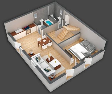 Konforlu bir evin 3D sunumu