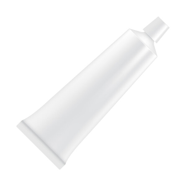 белая пустая тюбик зубной пасты или сливок. пакет mock up
