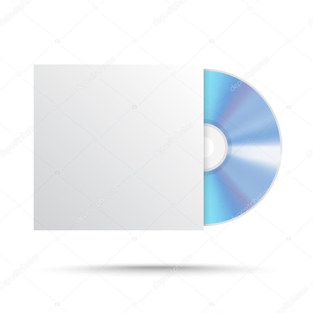 vector blank compact disk. cd mock up