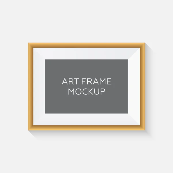 Mockup realistico della cornice. Mockup telaio arte vettoriale — Vettoriale Stock