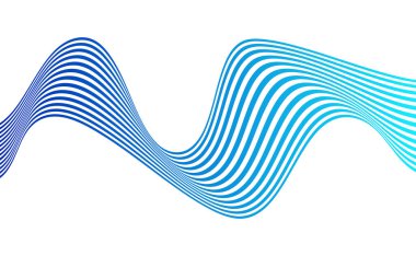 Mavi eğimli dalgalı çizgi deseni. Vektör illüstrasyonu