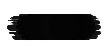 Beyaz Arkaplanda Siyah Fırça Vuruşu izole edildi. Vektör illüstrasyonu