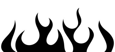 Kabile alevi silueti motosiklet ve araba çıkartması. Vektör illüstrasyonu