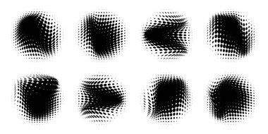 Yarım tonluk nokta çalışması soyut sıvı gradyan elementler. Vektör illüstrasyonu
