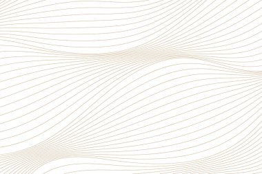 İnce Eğimli Çizgilerin Soyut Altın Dalga Şablonu. Vektör illüstrasyonu