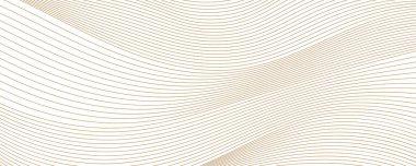 Beyaz Arkaplan 'da soyut Altın Dalga Çizgisi Şablonu Topografik Konferans Tasarımı. Vektör illüstrasyonu