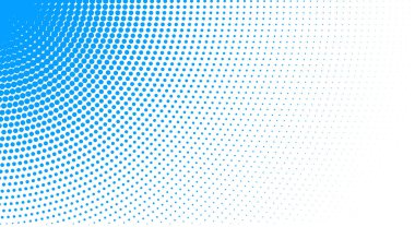 Beyaz arkaplanda radyal gradyan efektli soyut mavi yarım ton deseni