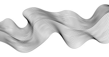 Siyah kesikli çizgiler ve noktalardan oluşan akış vektör dalgası dinamik akışkan bir hareket yaratır