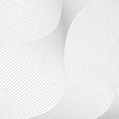 Siyah akış çizgilerinin zarif temsili beyaz üzerinde bir hareket hissi yaratıyor.