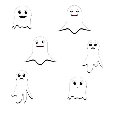 ghost icon set. cartoon illustration of ghost vector icons for web