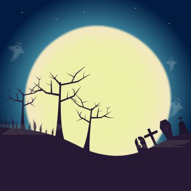 Cadılar Bayramı geçmişi. Vektör illüstrasyonu.