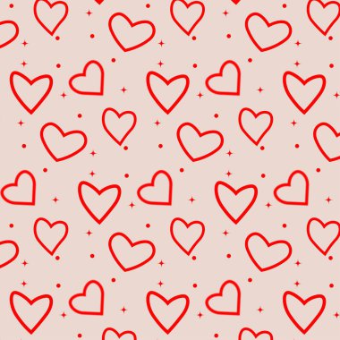 Sevgililer Günü için kalpler kusursuz desen. vektör illüstrasyonu