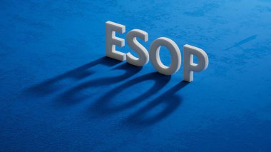 3D şarküterilerin gölgesindeki esop işareti. 3D Charcaters 'ın gölgesine yakın çekim..