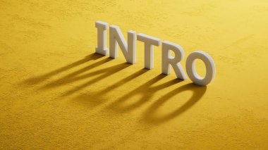INTRO iş sözcüğüyle 3D Charcaters 'ın gölgesi. Üç boyutlu Charcaters' ın gölgesi, İş Konsepti 3D yorumlama..