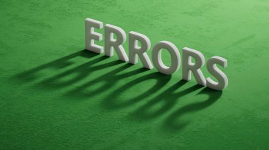 Yanlış kelime kavramı. 3D Charcaters 'ın gölgesi. 3D Charcaters' ın gölgesine yakın çekim..