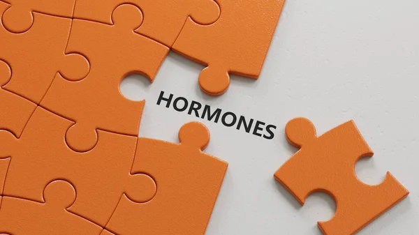 Hormonlar kelime küpü. Tıbbi kavram 3D oluşturma.