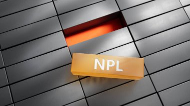 npl - metal bloklardan harflerle kelime. Metal blokları kapatın, İş Konsepti 3D görüntüleme.