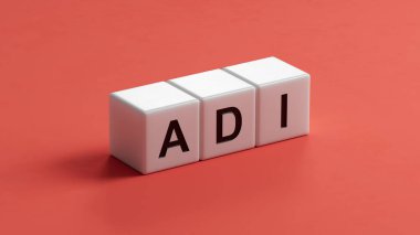 adi 'yi ahşap küplere yazmak. Ahşap küplere yakın çekim, İş Konsepti 3D görüntüleme..